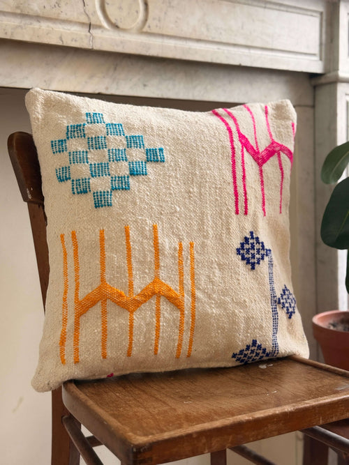 Amazigh Pillow Cover | Handwoven Wool | PW22 - Tissire Atelier - PW22