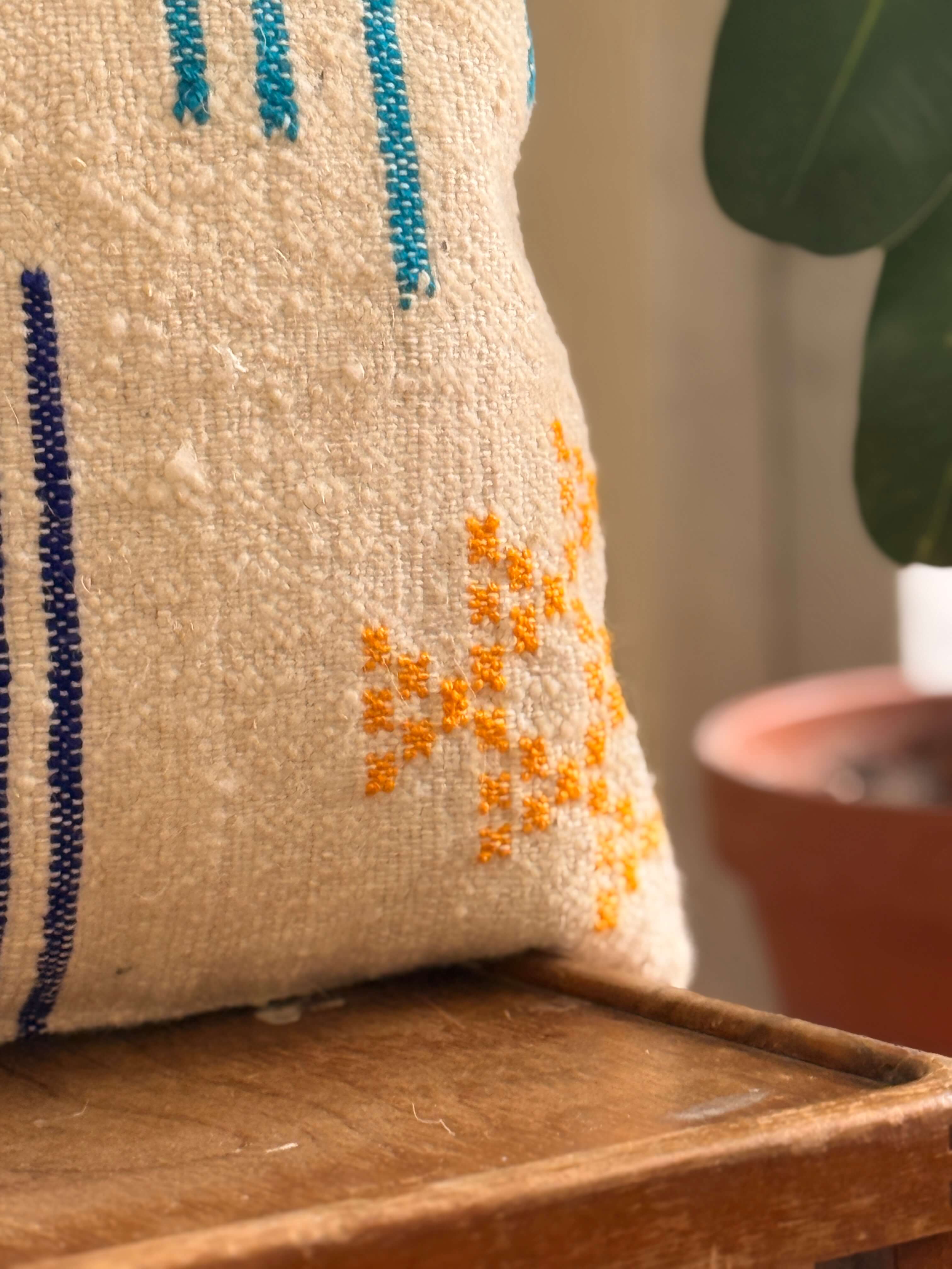 Amazigh Pillow Cover | Handwoven Wool | PW28 - Tissire Atelier - PW28