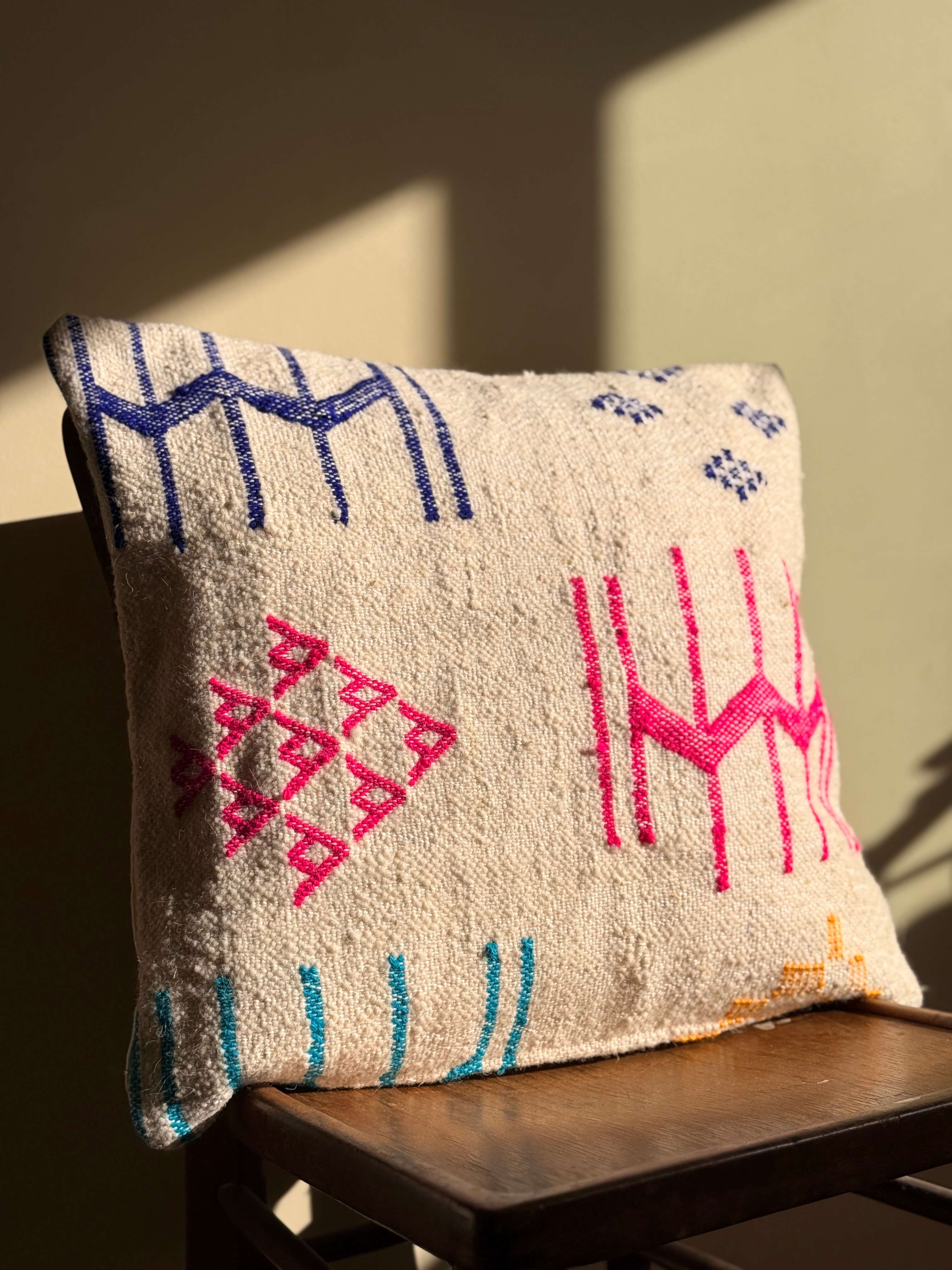 Amazigh Pillow Cover | Handwoven Wool | PW30 - Tissire Atelier - PW30