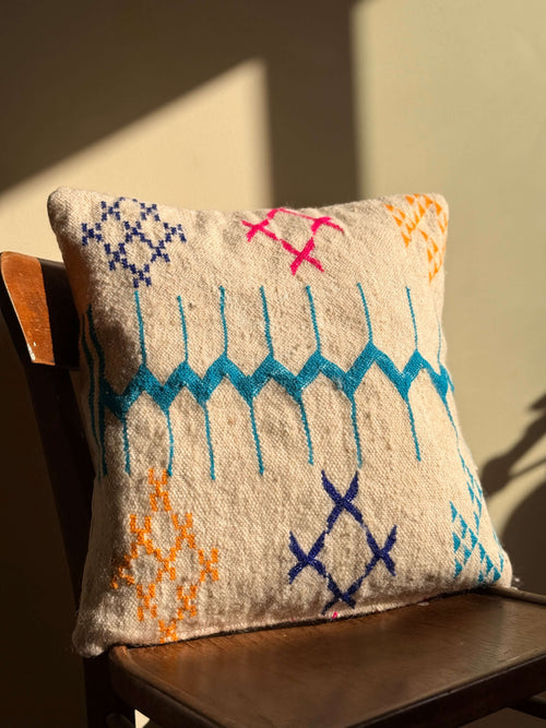 Amazigh Pillow Cover | Handwoven Wool | PW32 - Tissire Atelier - PW32