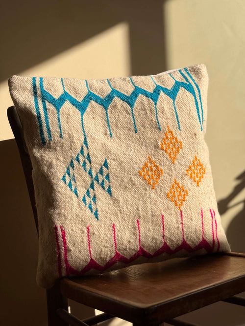 Amazigh Pillow Cover | Handwoven Wool | PW33 - Tissire Atelier - PW33
