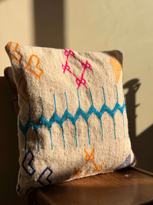 Amazigh Pillow Cover | Handwoven Wool | PW34 - Tissire Atelier - PW34