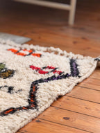 Izri | Handwoven Coloured Beni Ourain Rug | Ivory & Multicolour | Amazigh Berber Wool Carpet - Tissire Atelier - 
