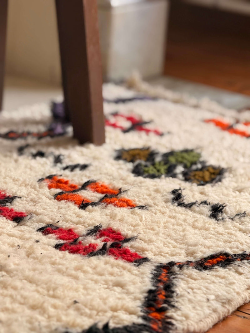 Izri hand-knotted Beni Ourain rug in ivory and multicolour, main photo