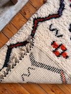 Izri | Handwoven Coloured Beni Ourain Rug | Ivory & Multicolour | Amazigh Berber Wool Carpet - Tissire Atelier - 
