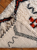 Izri | Handwoven Coloured Beni Ourain Rug | Ivory & Multicolour | Amazigh Berber Wool Carpet - Tissire Atelier - 