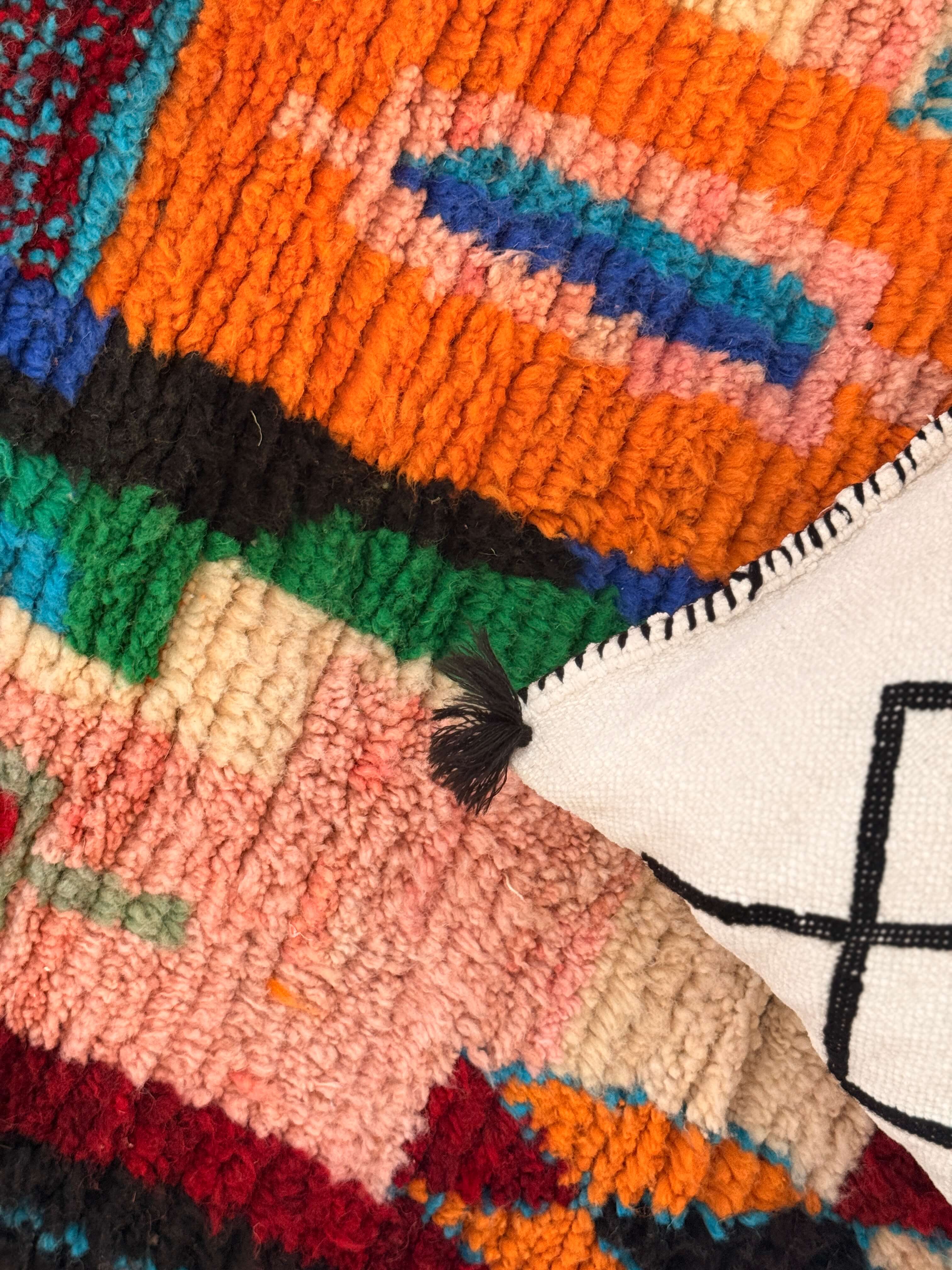 Tafat | Handwoven Boujaad Rug | Multi - Colour - Tissire Atelier - 