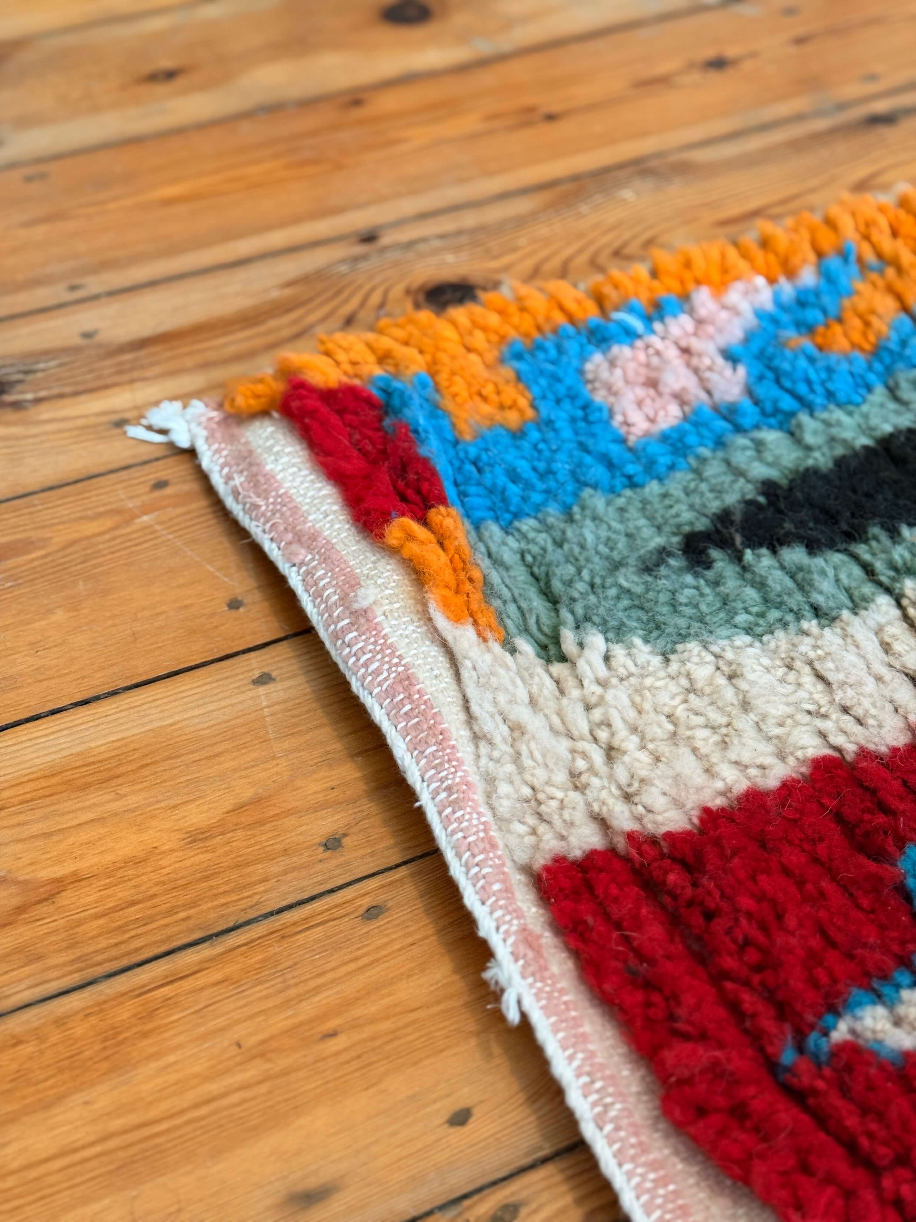 Tafat | Handwoven Boujaad Rug | Multi - Colour - Tissire Atelier - 