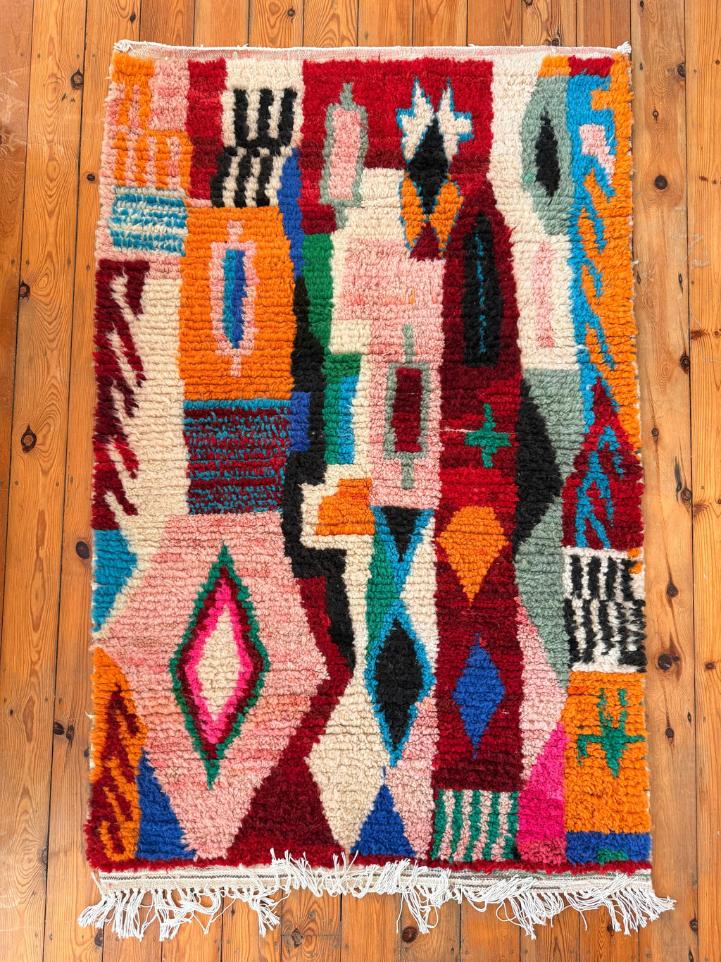 Tafat | Handwoven Boujaad Rug | Multi - Colour - Tissire Atelier - 