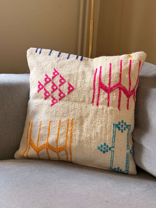 Amazigh Pillow Cover | Handwoven Wool | PW35 - Tissire Atelier - PW35