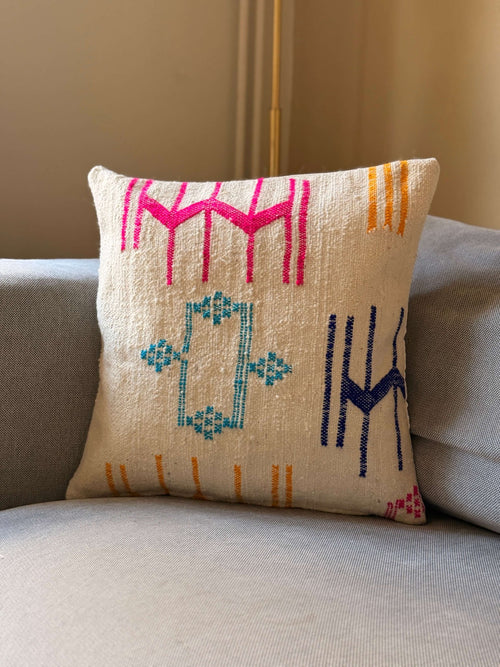 Amazigh Pillow Cover | Handwoven Wool | PW37 - Tissire Atelier - PW37