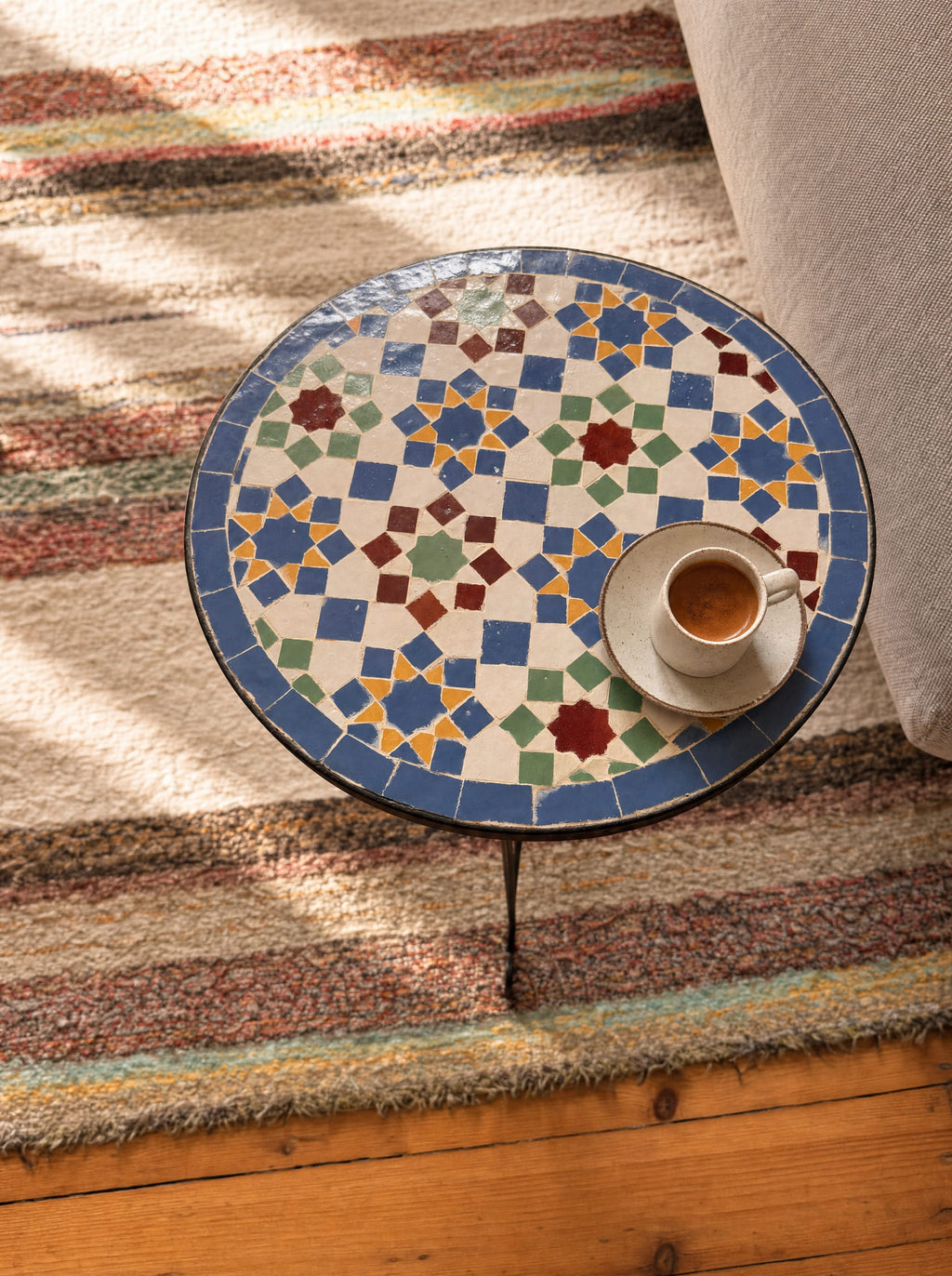 Nejma | Handmade Zellij Side Table - Tissire Atelier - 
