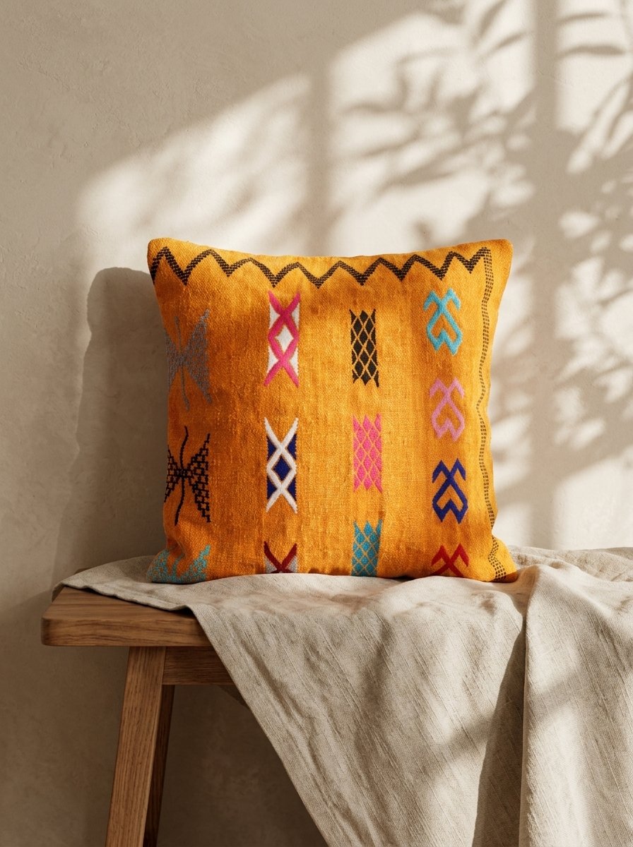 Amazigh Pillow Cover | Soft Velour | PV07 - Tissire Atelier - PV07