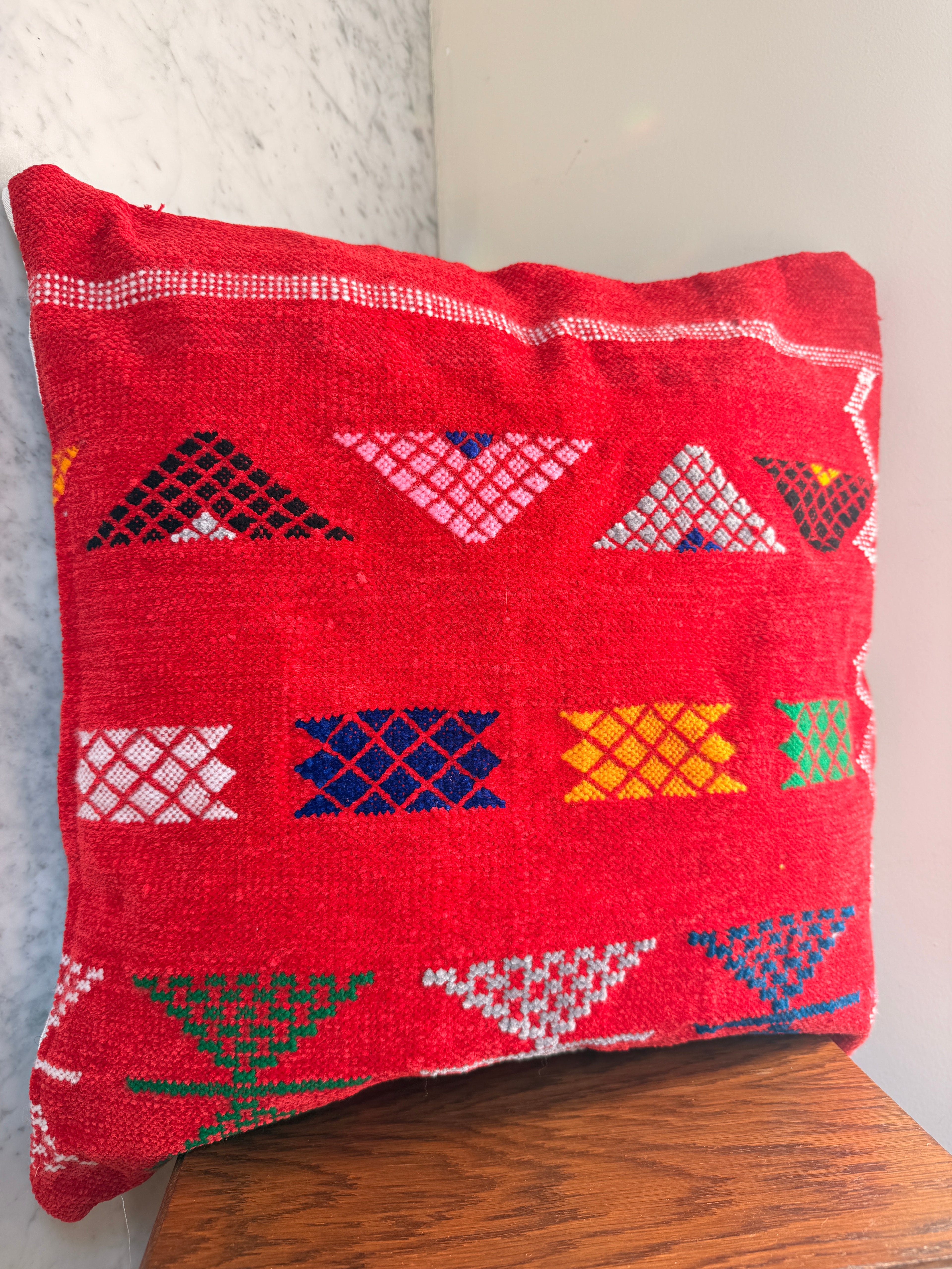 Amazigh Pillow Cover | Soft Velour | PV08 - Tissire Atelier - PV08