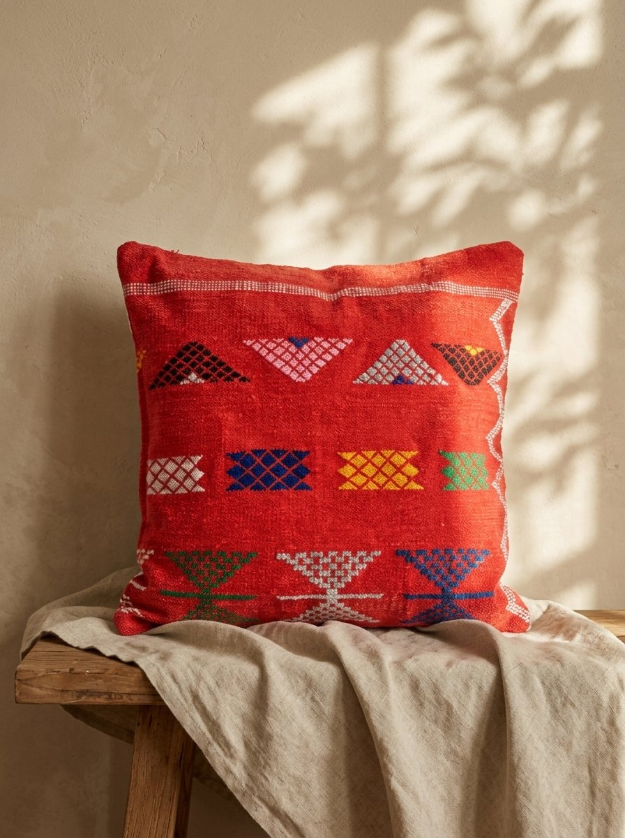 Amazigh Pillow Cover | Soft Velour | PV08 - Tissire Atelier - PV08