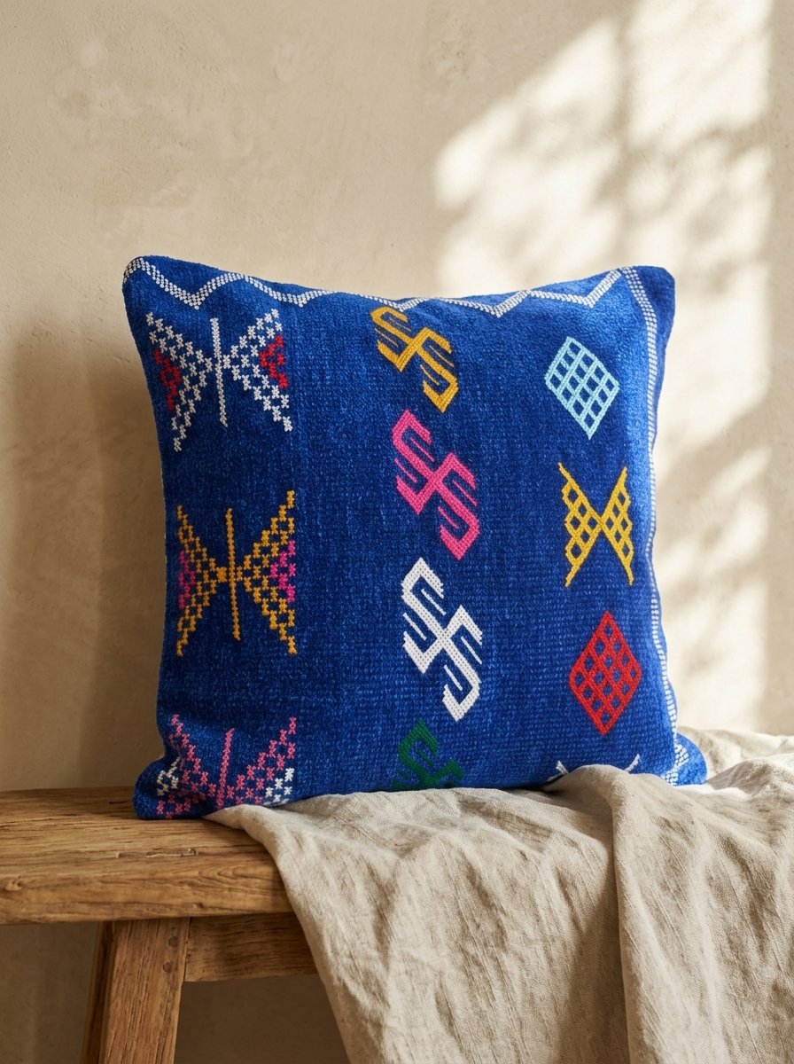 Amazigh Pillow Cover | Soft Velour | PV09 - Tissire Atelier - PV09