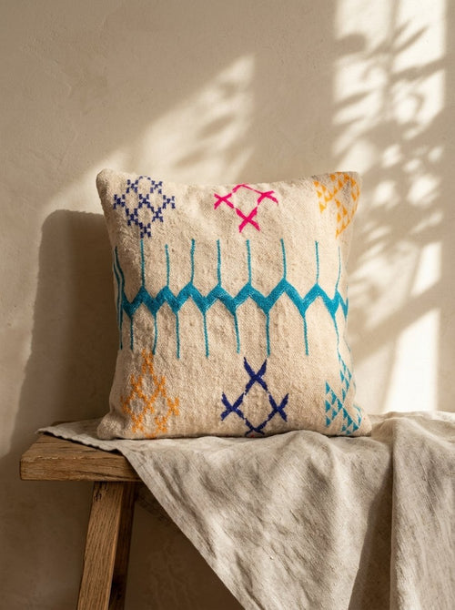 Amazigh Pillow Cover | Handwoven Wool | PW32 - Tissire Atelier - PW32
