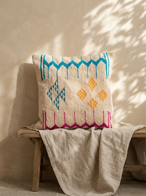 Amazigh Pillow Cover | Handwoven Wool | PW33 - Tissire Atelier - PW33
