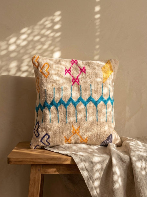 Amazigh Pillow Cover | Handwoven Wool | PW34 - Tissire Atelier - PW34