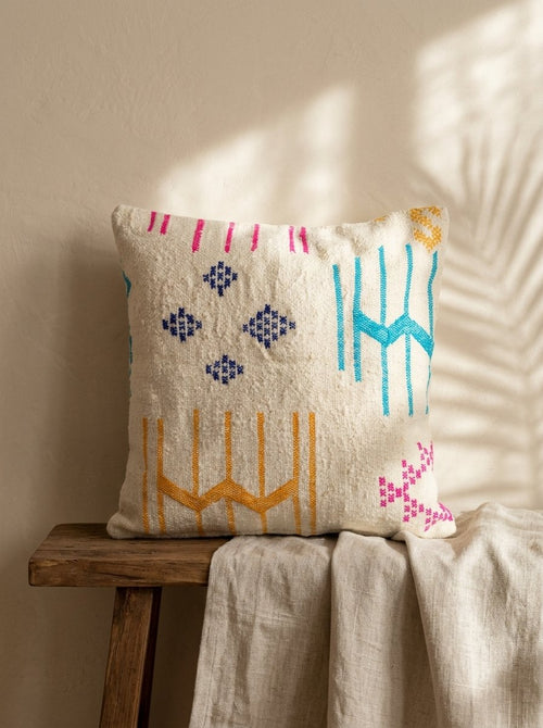 Amazigh Pillow Cover | Handwoven Wool | PW36 - Tissire Atelier - PW36