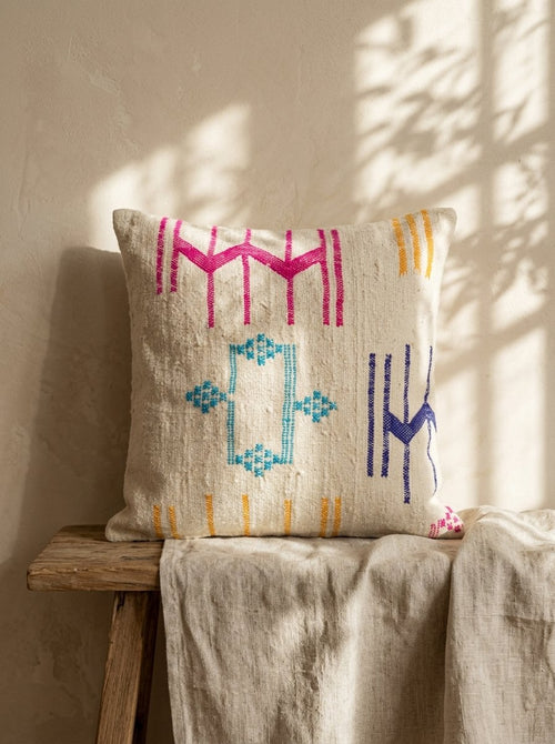 Amazigh Pillow Cover | Handwoven Wool | PW37 - Tissire Atelier - PW37