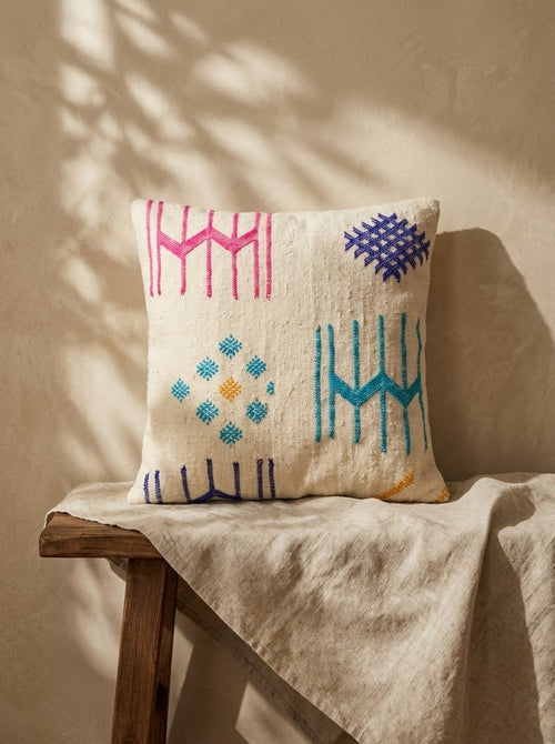 Amazigh Pillow Cover | Handwoven Wool | PW40 - Tissire Atelier - PW40