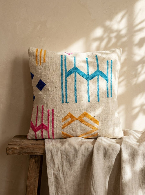 Amazigh Pillow Cover | Handwoven Wool | PW41 - Tissire Atelier - PW41