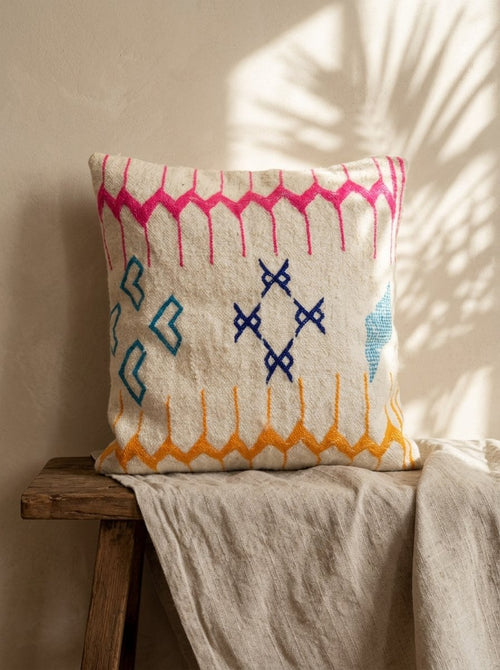 Amazigh Pillow Cover | Handwoven Wool | PW42 - Tissire Atelier - PW42