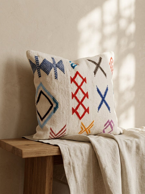 Amazigh Pillow Cover | Handwoven Wool | PW43 - Tissire Atelier - PW43