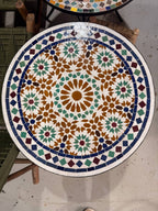 Kawkab zellige top, hand-cut Beldi star set in cement, made in Salé