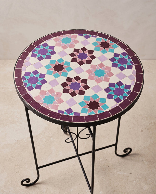 Qamar | Handmade Zellij Side Table | Special Edition - Tissire Atelier - 