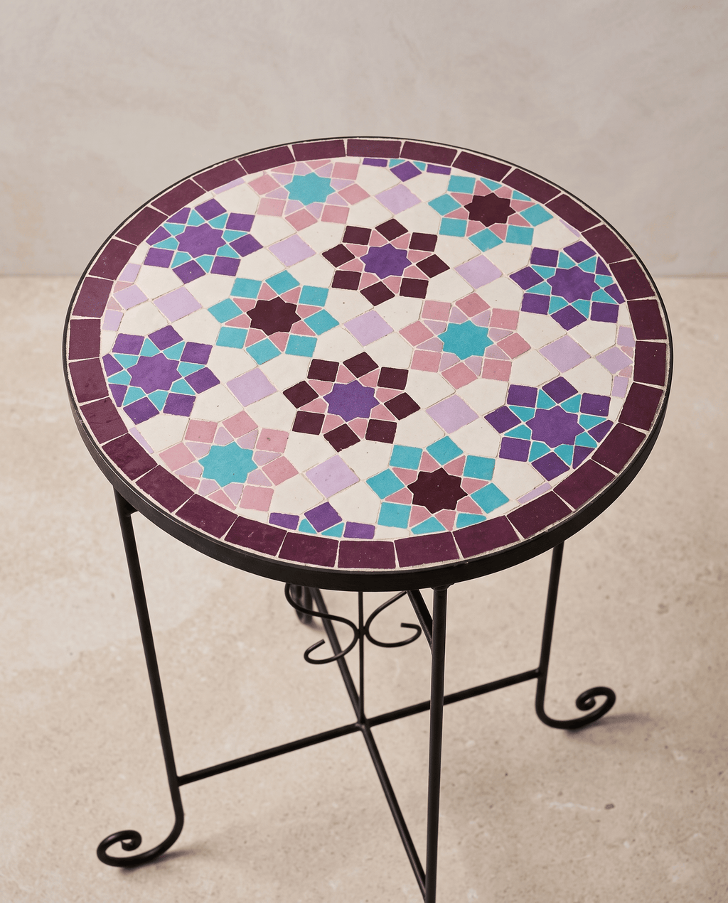 Qamar | Handmade Zellij Side Table | Special Edition - Tissire Atelier - 