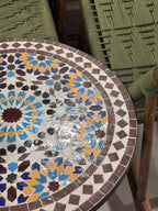 Warda zellige tabletop in the workshop in Salé